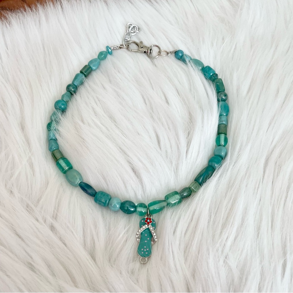 Tropical summer beaded charm necklace